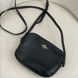 Coach Black Pebbled Leather Crossbody Bag